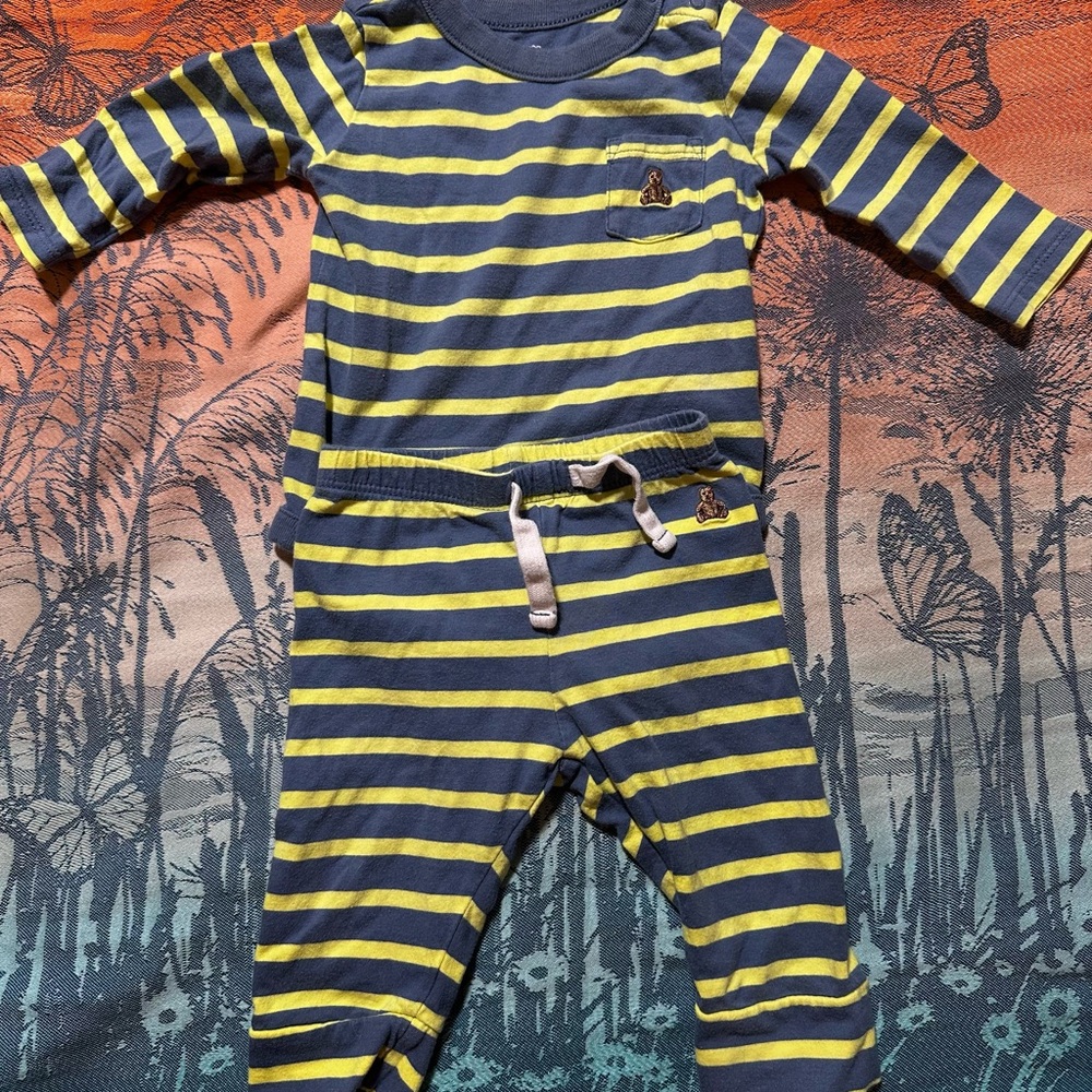 Baby GAP Yellow and Navy Striped Set